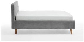 Сиво единично легло 120x200 cm тапицирано без ламелно дъно Mattis – Meise Möbel