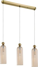 Полилей на кабел PIEGA 3xE14/40W/230V месинг/опушено бежово