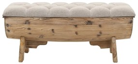 245767 vidaXL Пейка за съхранение, дървен масив и плат, 103x51x44 см