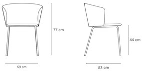 Жълти трапезни столове в комплект от 2 Add - Teulat