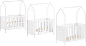 Бяло детско креватче 60x120 cm от масивен бор с регулируема височина Scott – Vipack