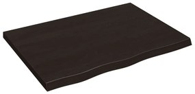 3156423 vidaXL Плот за маса тъмнокафяв 80x60x(2-4) см обработен масивен дъб