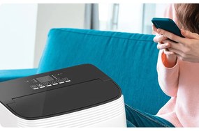 Мобилен климатик Tesla TTMYW-09CHW, 9000 BTU, 25 м2, 390 м3/ч, Wi-Fi, Drain Free, R290, LED дисплей, Обезвлажняване, Нощен режим, Бял
