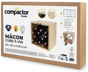 Стелаж за вино от декор от ясен естествен брой бутилки 12 36,5x36x29 cm Macon – Compactor
