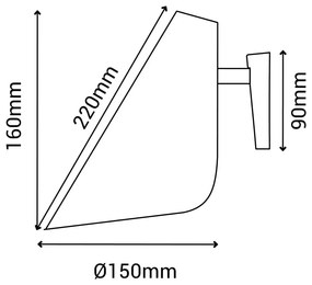 Черна стенна лампа, височина 16 cm Lisboa - SULION