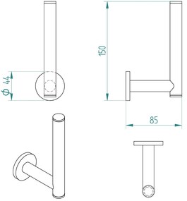 Резервен държач за тоалетна хартия Medi-Height 24 cm-Nikel Mat