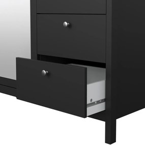 Черен гардероб с огледало 150x199x58 cm Madrid – Tvilum