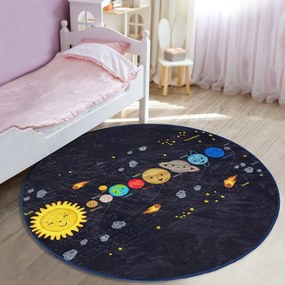 Черен детски килим ø 100 cm Comfort - Mila Home