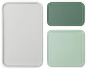 Комплект 3 бр дъски за рязане Brabantia Tasty+ 1003309, Неплъзгащи се, Лесни за почистване, Зелен/Бял