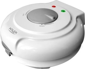 Разопакован: Уред за вафлени фунийки Adler AD 3038, 1500W, Незалепващо покритие, Плоча: 18 см, Бял