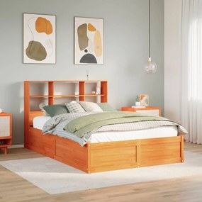 3323454 vidaXL Рамка за легло без матрак, восъчнокафяв, 150x200 см, бор масив