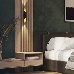 Модерна стенна лампа черна със злато отвътре 5.6 см - Organo