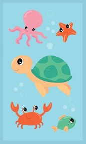 Бебешка памучна кърпа за баня с морски животни Ширина: 30 см | Дължина: 50 см