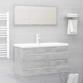 804849 vidaXL Комплект мебели за баня от 2 части, бетонно сив, ПДЧ
