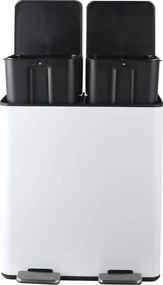 Стоманено кошче за боклук 2x20 l за рециклиране с педал в матово бял цвят Aliya – Spirella