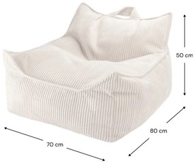 Кремав детски пуф от рипсено кадифе Chair – Wigiwama