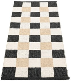 Черна и кремава пътека за открито и закрито 70x160 cm Pix Black Vanilla – Pappelina