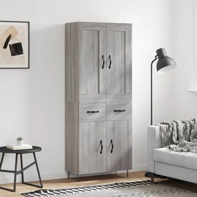 3199911 vidaXL Висок шкаф, сив сонома, 69,5x34x180 см, инженерно дърво