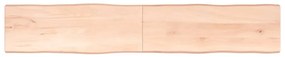 363920 vidaXL Плот за маса 220x40x(2-4) см необработено масивно дърво жив ръб