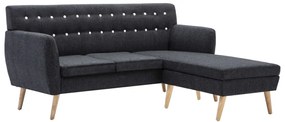 247020 vidaXL Г-образен диван тапицерия от плат 171,5x138x81,5 см тъмносив