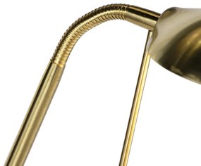 Подова лампа златиста с лампа за четене с LED и димер - Diva 2