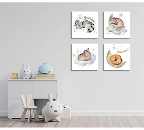 Картини в комплект от 4 бр. 30x30 cm Good Night - Wallity