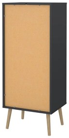 Антрацитен висок скрин 50x120 cm Bodo - Tvilum