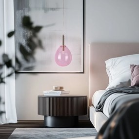 Лилаво LED висящо осветително тяло със стъклен абажур Lukka – Candellux Lighting
