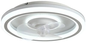 Бяло LED осветително тяло за таван с дистанционно управление и вентилатор Alan – SULION
