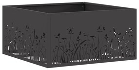 Sonata H Огнище Квадратно Черно 60x60x30 см Стомана