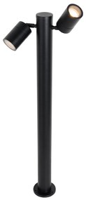 Стояща външна лампа черна 80 см IP44 Регулируема 2-светлина - Duo