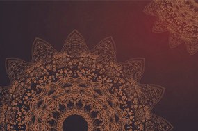 Тапет – Модерни елементи на Мандала в кафяви нюанси