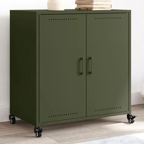 846660 vidaXL Бюфет, маслиненозелен, 68x39x72 см, стомана