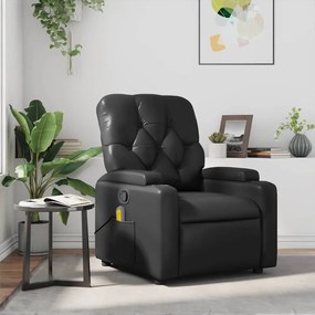 372510 vidaXL Масажен наклоняем стол, черен, изкуствена кожа