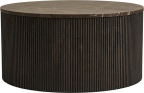 Тъмнокафява кръгла масичка за кафе с плот от имитация на мрамор ø 80 cm Rota – House Nordic