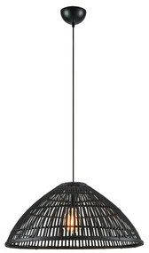 Матовочерна висяща лампа с бамбуков абажур ø 58 cm Capello - Markslöjd