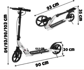 Сгъваем градски скутер с окачване - големи колела 200 мм