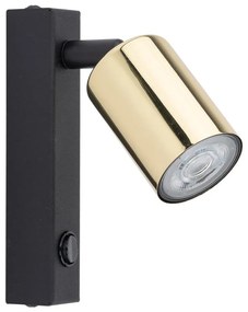 Спот аплик TOP 1xGU10/10W/230V черен/златист