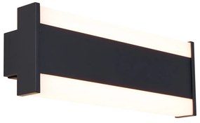 Модерна стенна лампа черна 30 см с LED CCT IP54 - Ваня
