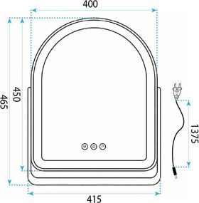 Огледало LED GLAM L.Gold 40x45cm