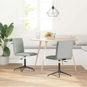 3315367 vidaXL Трапезни столове, 2 бр, светлосиви, кадифе