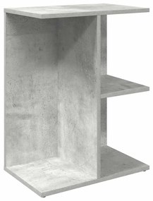 858656 vidaXL Нощна масичка, бетонно сива, 46,5x29x61 см, инженерно дърво