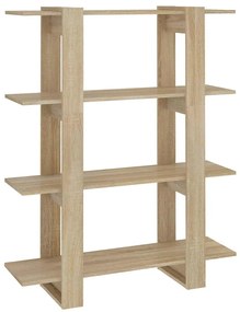811541 vidaXL Библиотека/разделител за стая, дъб сонома, 100x30x123,5 см