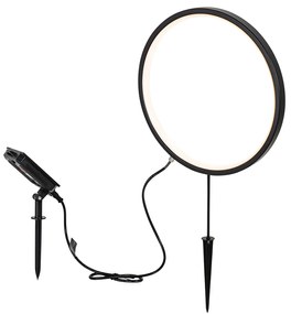 Шпикова лампа черна 60 см с презареждаема LED и слънчева IP65 - Adalind