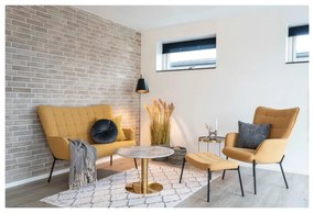 Кръгла масичка за кафе в бяло и златно с мраморен плот 70x70 cm Bolzano - House Nordic