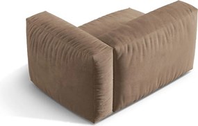 Светлокафяв кадифен модул за диван (десен ъгъл) Martina – Micadoni