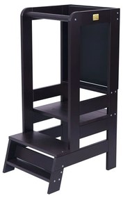 Черна учебна кула от масивен бор Montessori – Meowbaby