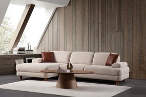 Ъглов разтегателен диван Nice L Corner Ляв, цвят Кремав