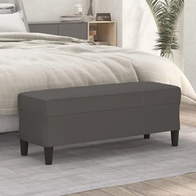349418 vidaXL Пейка, сива, 100x35x41 см, изкуствена кожа