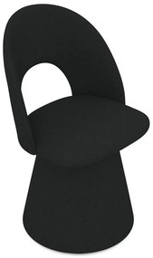 Черен тапициран трапезен стол Kalo – Makamii